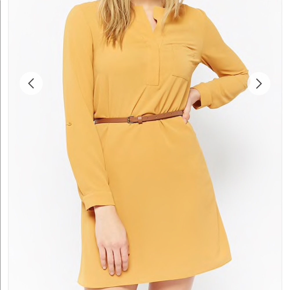 Forever 21 mustard colored dress